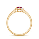 Genuine Ruby Promise Ring with Diamond Halo AAA - Rosec Jewels