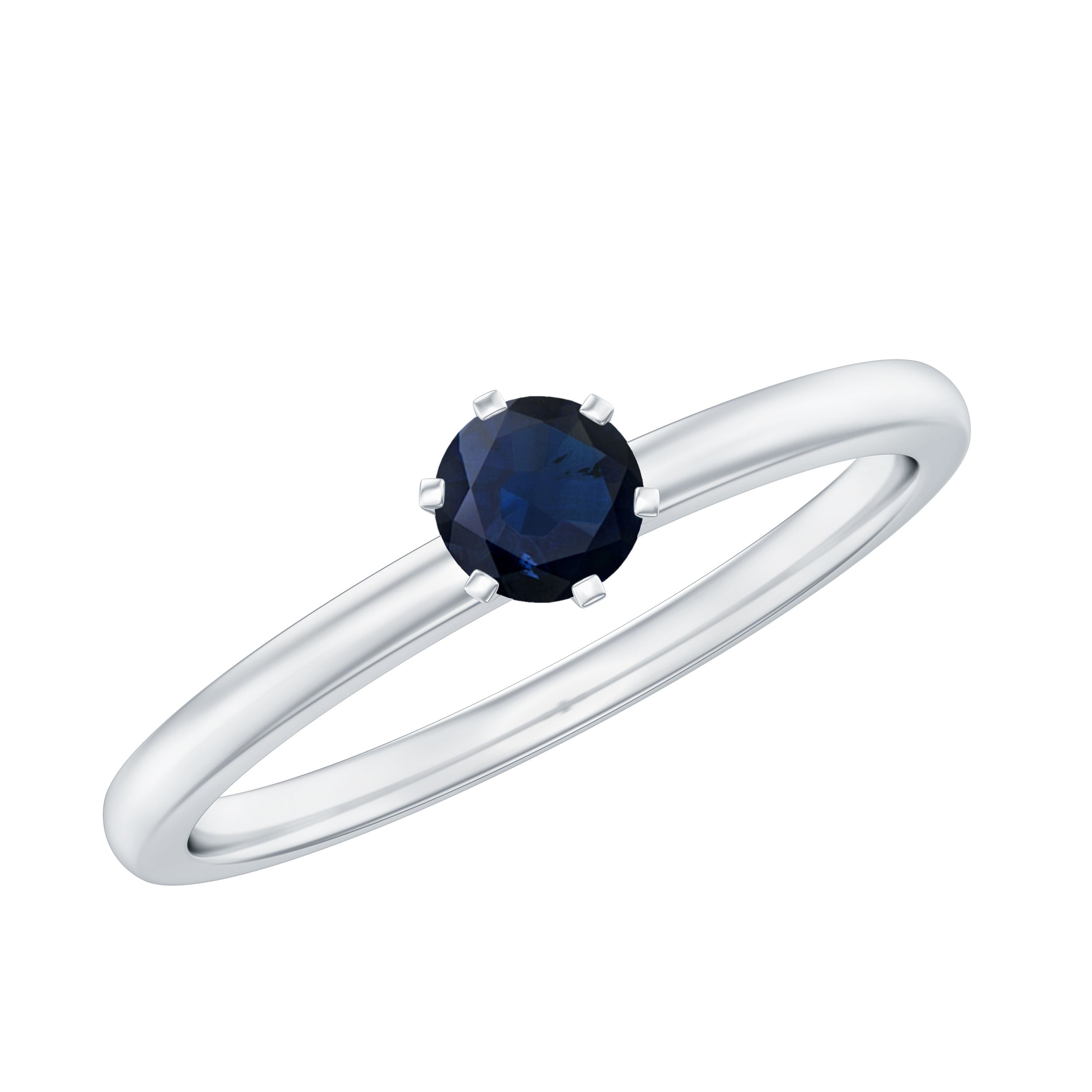1/4 CT Solitaire Blue Sapphire Promise Ring