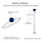 Real 0.9 Carat Blue Sapphire Promise Ring with Diamonds AAA - Rosec Jewels