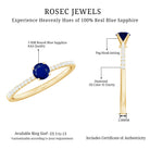 Real 0.9 Carat Blue Sapphire Promise Ring with Diamonds AAA - Rosec Jewels