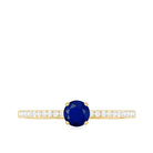 Real 0.9 Carat Blue Sapphire Promise Ring with Diamonds AAA - Rosec Jewels
