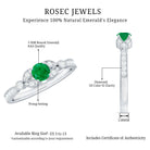 Rosec Jewels-Natural Emerald Vintage Inspired Engagement Ring with Diamond
