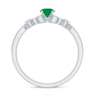 Rosec Jewels-Natural Emerald Vintage Inspired Engagement Ring with Diamond