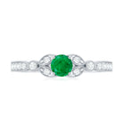 Rosec Jewels-Natural Emerald Vintage Inspired Engagement Ring with Diamond