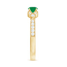 Rosec Jewels-Natural Emerald Vintage Inspired Engagement Ring with Diamond