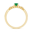 Rosec Jewels-Natural Emerald Vintage Inspired Engagement Ring with Diamond