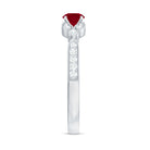 Vintage Style 0.6 Carat Ruby Diamond Engagement Ring for Women AAA - Rosec Jewels