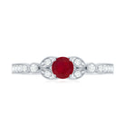 Vintage Style 0.6 Carat Ruby Diamond Engagement Ring for Women AAA - Rosec Jewels