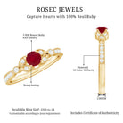 Vintage Style 0.6 Carat Ruby Diamond Engagement Ring for Women AAA - Rosec Jewels