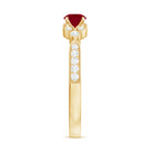 Vintage Style 0.6 Carat Ruby Diamond Engagement Ring for Women AAA - Rosec Jewels