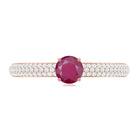 Natural Ruby Diamond Engagement Ring for Women AAA - Rosec Jewels