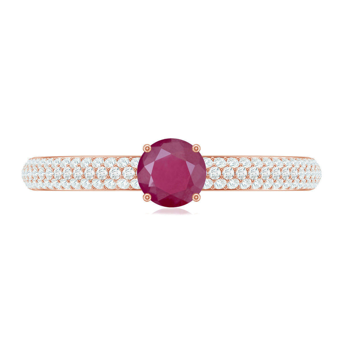 Natural Ruby Diamond Engagement Ring for Women AAA - Rosec Jewels