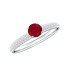 Natural Ruby Diamond Engagement Ring for Women AAA - Rosec Jewels