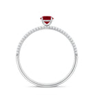 Natural Ruby Diamond Engagement Ring for Women AAA - Rosec Jewels