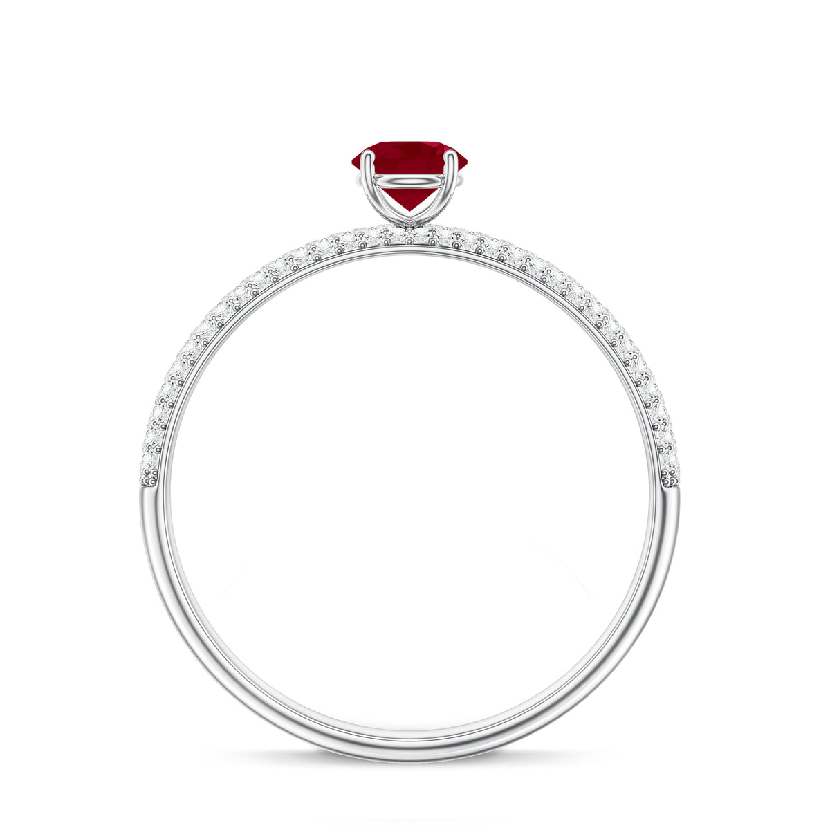 Natural Ruby Diamond Engagement Ring for Women AAA - Rosec Jewels
