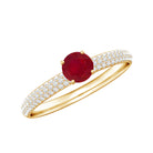 Natural Ruby Diamond Engagement Ring for Women AAA - Rosec Jewels