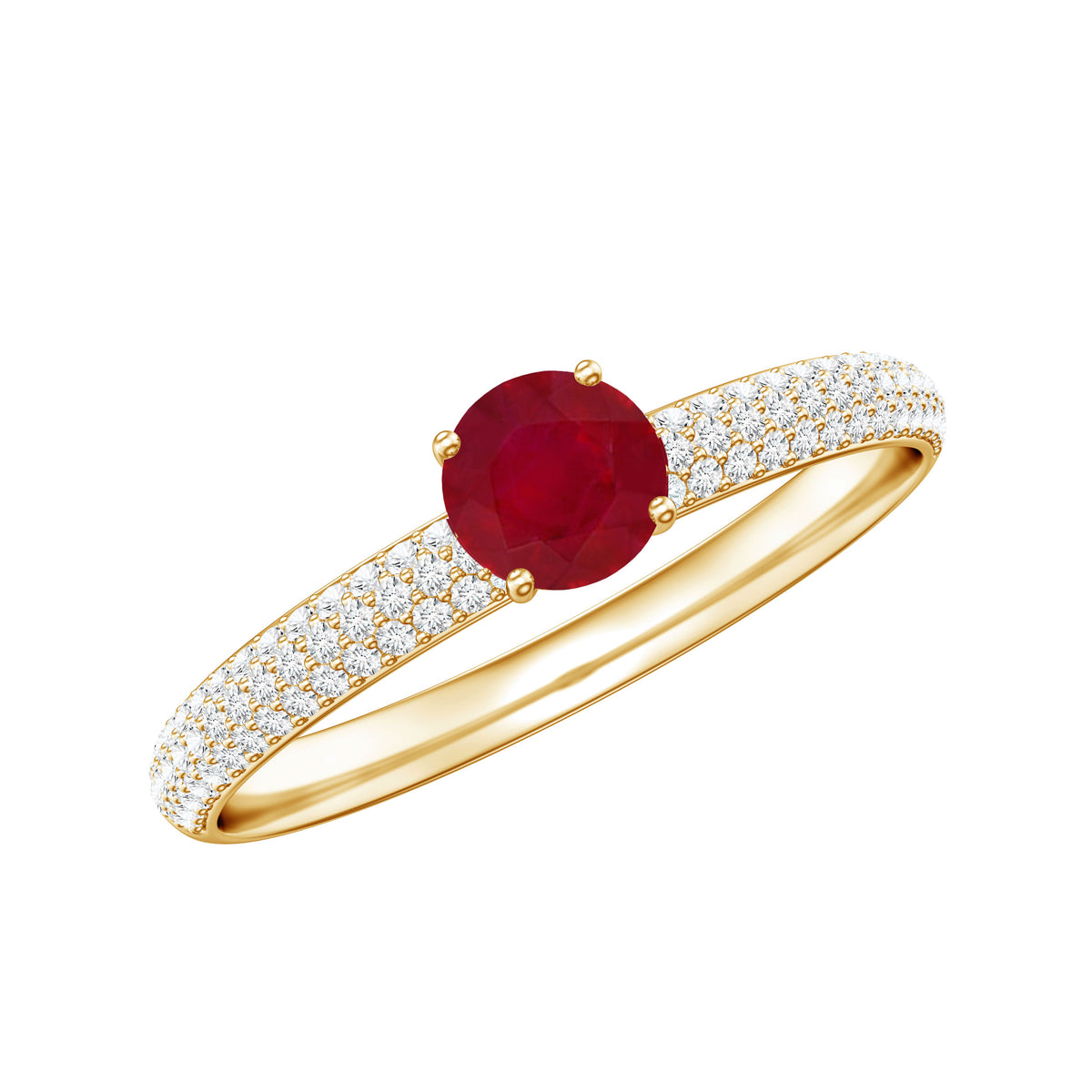 Natural Ruby Diamond Engagement Ring for Women AAA - Rosec Jewels