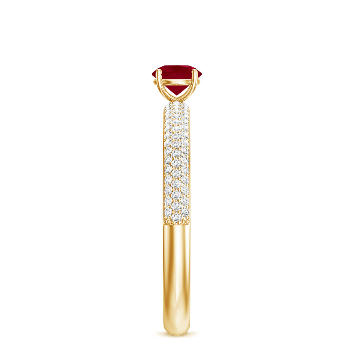 Natural Ruby Diamond Engagement Ring for Women AAA - Rosec Jewels