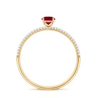 Natural Ruby Diamond Engagement Ring for Women AAA - Rosec Jewels