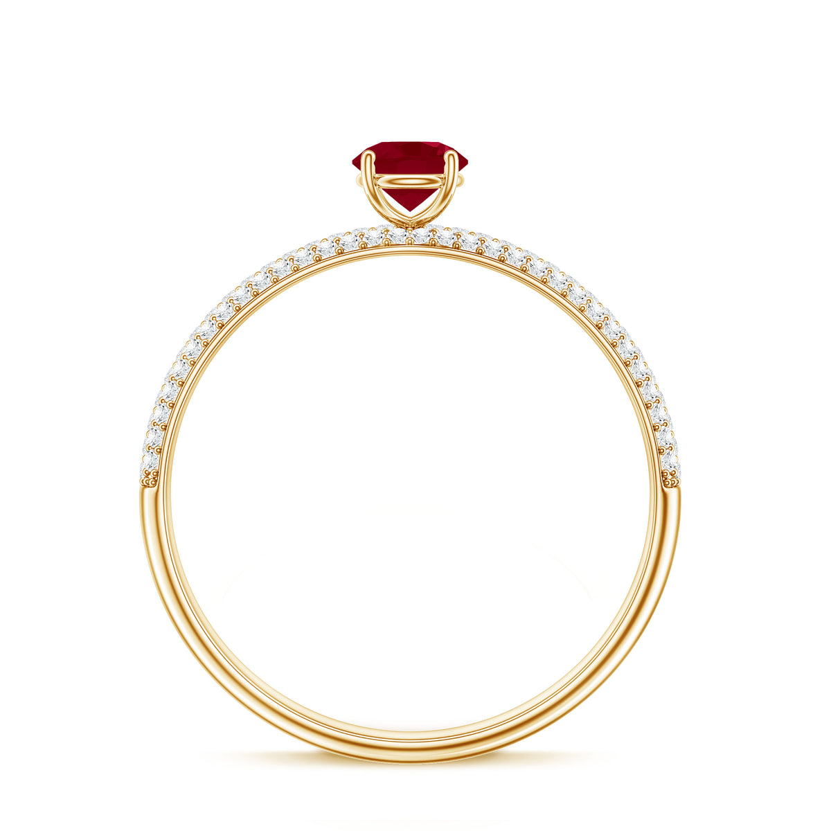 Natural Ruby Diamond Engagement Ring for Women AAA - Rosec Jewels