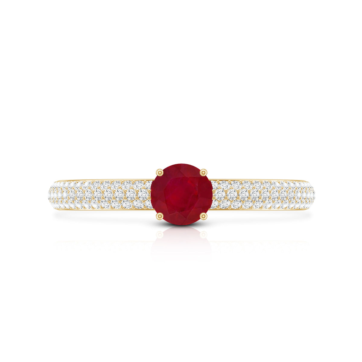 Natural Ruby Diamond Engagement Ring for Women AAA - Rosec Jewels