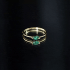 4X8 MM Marquise Lab Grown Emerald East West Promise Ring AAAA - Rosec Jewels