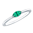 4X8 MM Marquise Lab Grown Emerald East West Promise Ring AAAA - Rosec Jewels