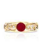 Natural 0.6 Carat Ruby Vintage Looking Engagement Ring with Diamond AAA - Rosec Jewels