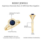 Rosec Jewels-Round 0.9 Carat Blue Sapphire Antique Engagement Ring with Diamond Halo