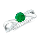 Rosec Jewels-Real Emerald Infinity Promise Ring with Diamond