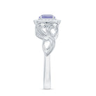 Rosec Jewels-Tanzanite Vintage Looking Engagement Ring with Diamond Halo