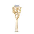 Rosec Jewels-Tanzanite Vintage Looking Engagement Ring with Diamond Halo
