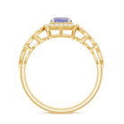 Rosec Jewels-Tanzanite Vintage Looking Engagement Ring with Diamond Halo