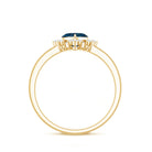 2 Carat Heart London Blue Topaz Engagement Ring with Diamond AAA - Rosec Jewels