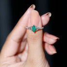 Marquise Cut Emerald Celtic Knot Engagement Ring with Diamonds AAA - Rosec Jewels