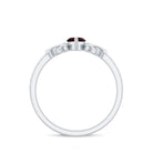 Real Garnet Diamond Marquise Engagement Ring with Celtic Knot AAA - Rosec Jewels
