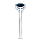 Solitaire Cushion Cut London Blue Topaz Cathedral Engagement Ring AAA - Rosec Jewels