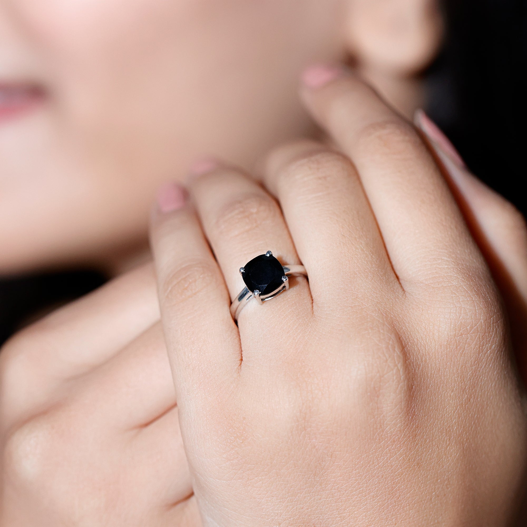 Simple black diamond engagement rings discount