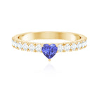Natural Tanzanite Heart Proposal Ring with Diamond AAA - Rosec Jewels