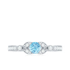 Rosec Jewels-Natural Aquamarine Diamond Engagement Ring With Certificate