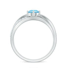 Rosec Jewels-Genuine Aquamarine Engagement Ring with Diamond Infinity Shank