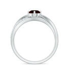 Natural Garnet Engagement Ring with Diamond Infinity Shank AAA - Rosec Jewels