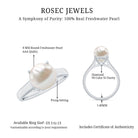 Rosec Jewels-Freshwater Pearl Solitaire with Diamond Ring