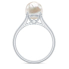 Rosec Jewels-Freshwater Pearl Solitaire with Diamond Ring