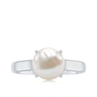 Rosec Jewels-Freshwater Pearl Solitaire with Diamond Ring