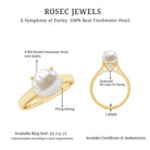 Rosec Jewels-Freshwater Pearl Solitaire with Diamond Ring