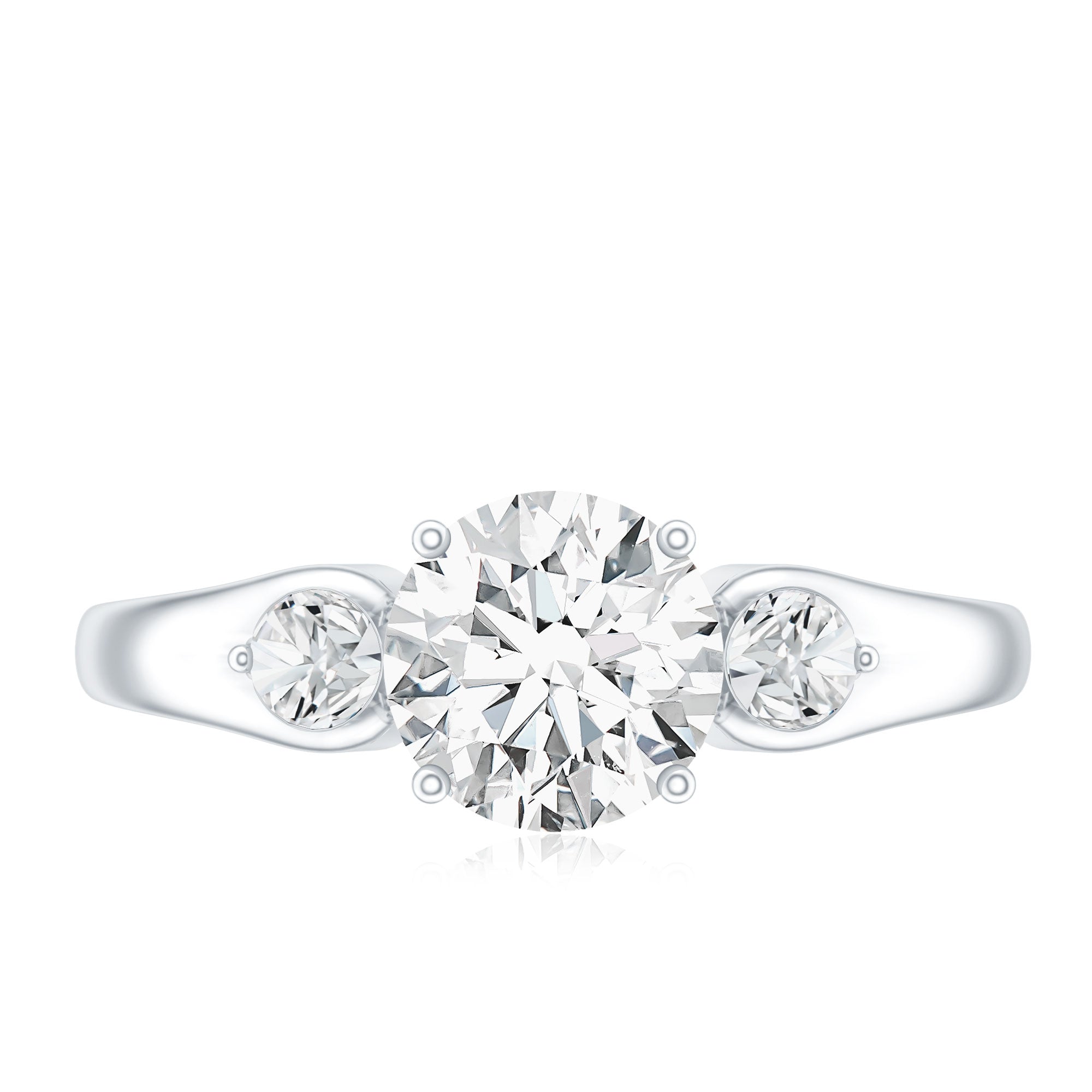 Certified 2 Carat Moissanite Promise Engagement Ring D-VS1 - Rosec Jewels