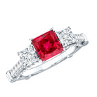 Rosec Jewels-Lab Grown Ruby Vintage Looking Engagement Ring With Certificate