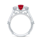 Rosec Jewels-Lab Grown Ruby Vintage Looking Engagement Ring With Certificate