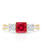 Rosec Jewels-Lab Grown Ruby Vintage Looking Engagement Ring With Certificate